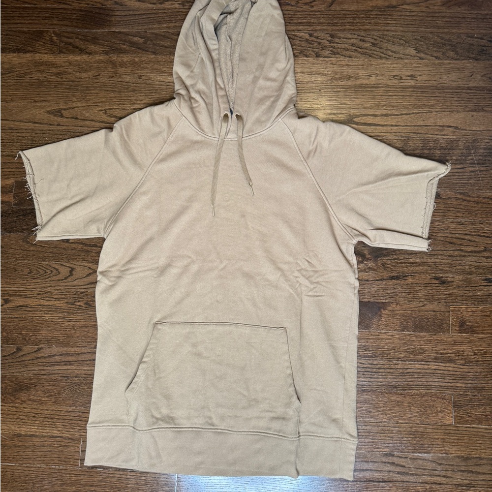 Forever 21 Beige Short Sleeve Hoodie
